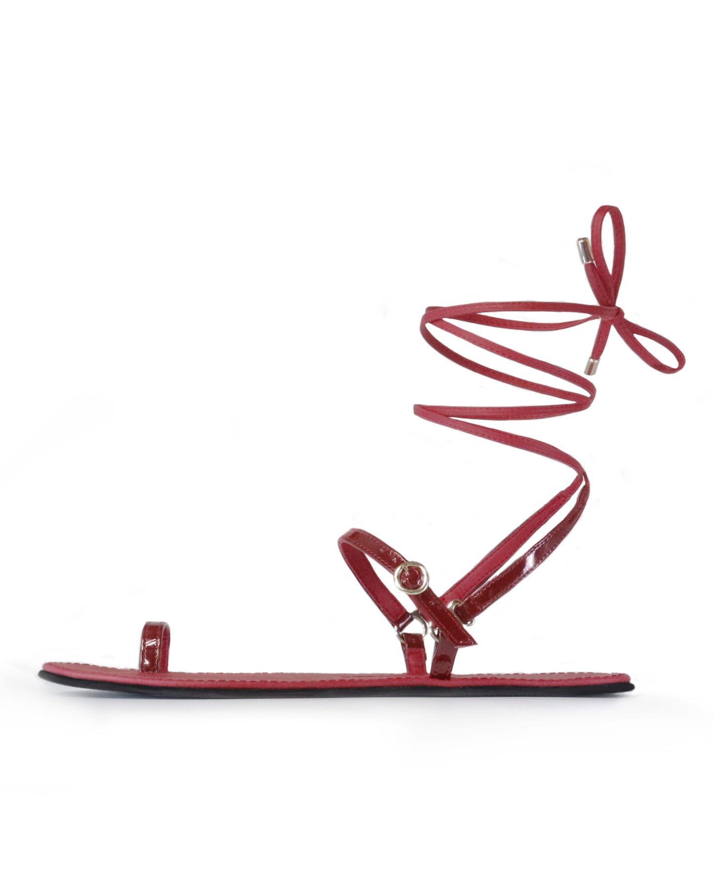 »Liquid Obsidian« Riemchensandalen