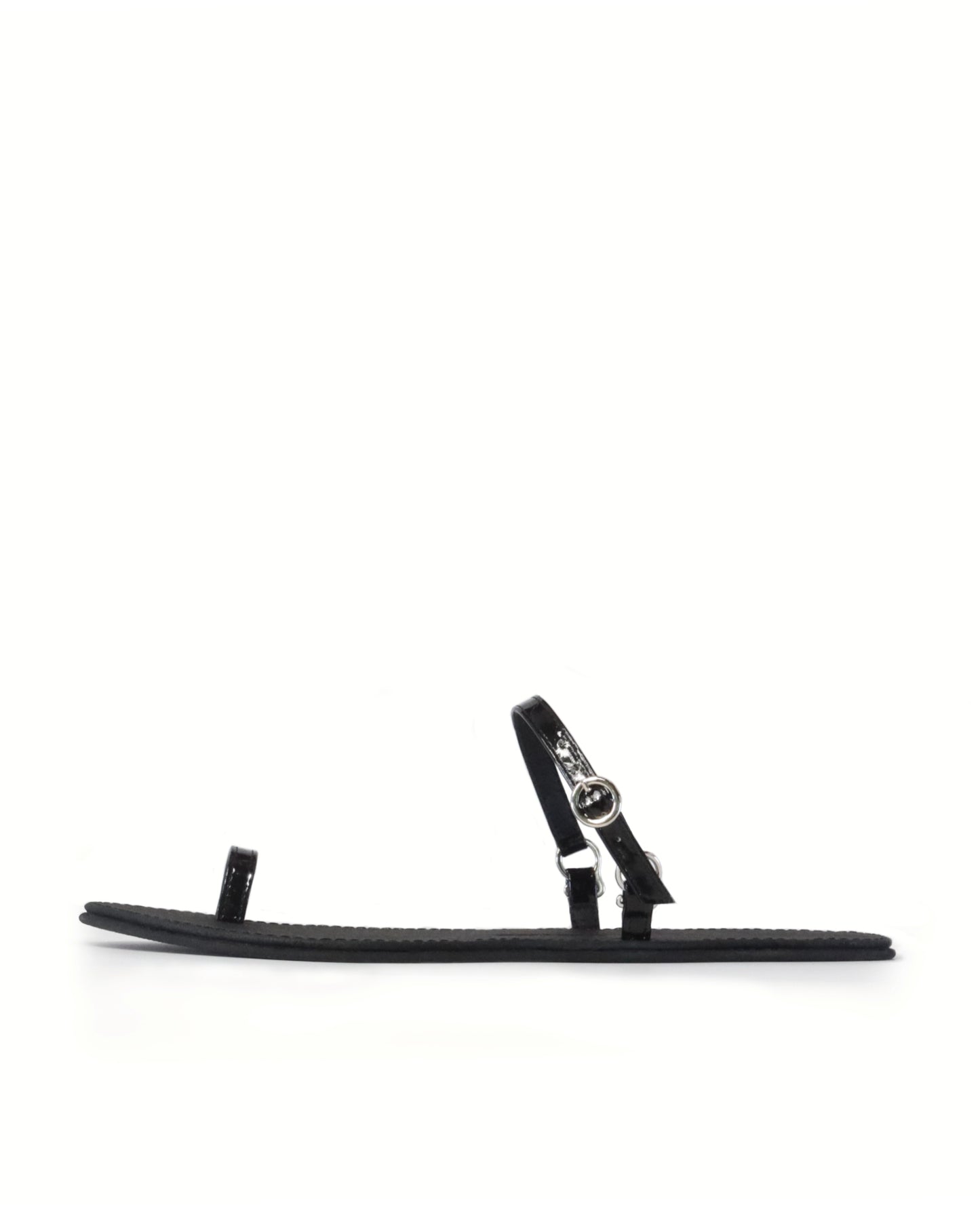 »Liquid Obsidian« Riemchensandalen