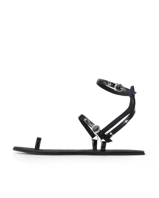 »Liquid Obsidian« Riemchensandalen